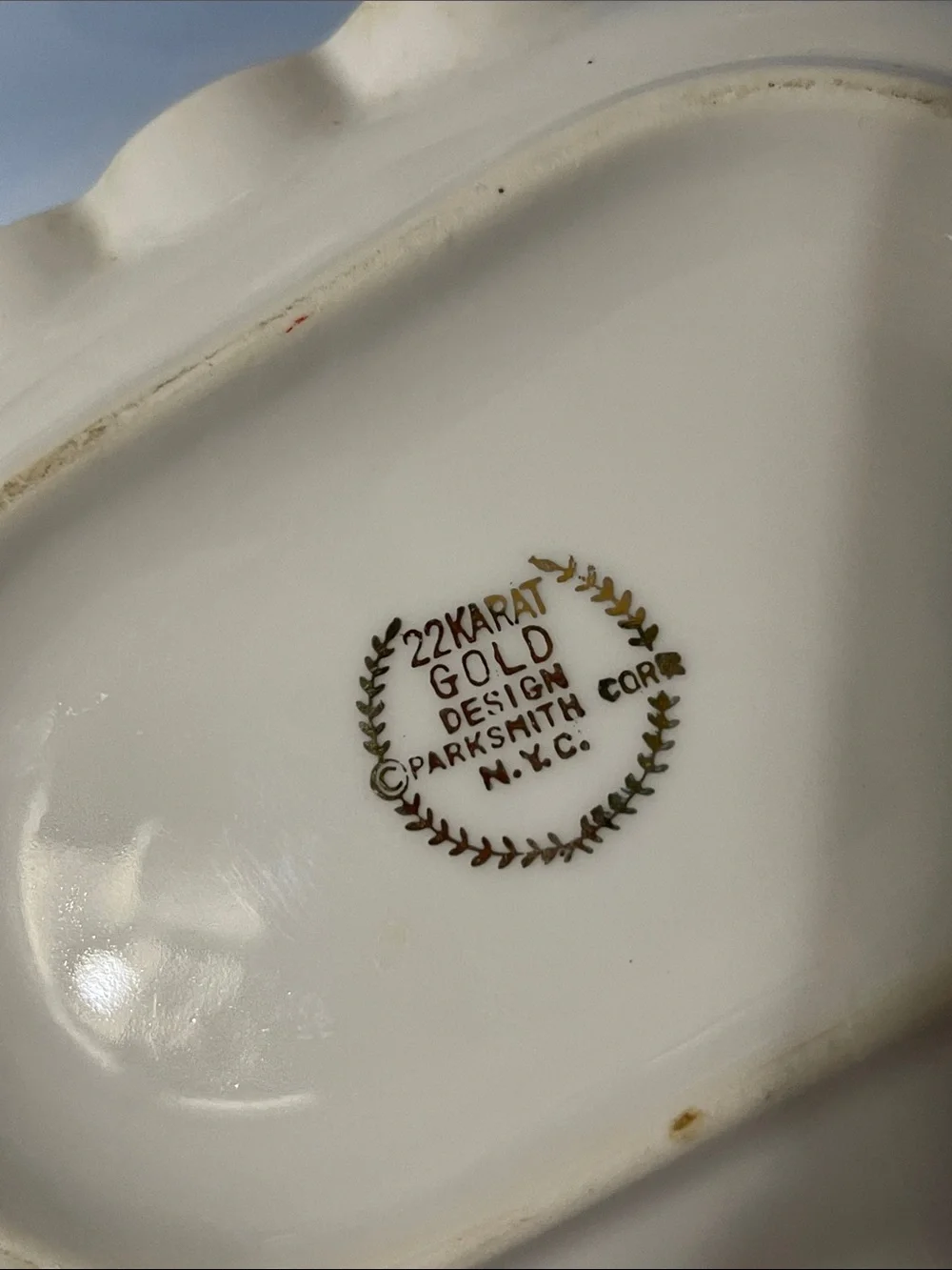 Indianapolis Motor Speedway 500 Porcelain 22K Trim Ashtray/ Trinket Dish